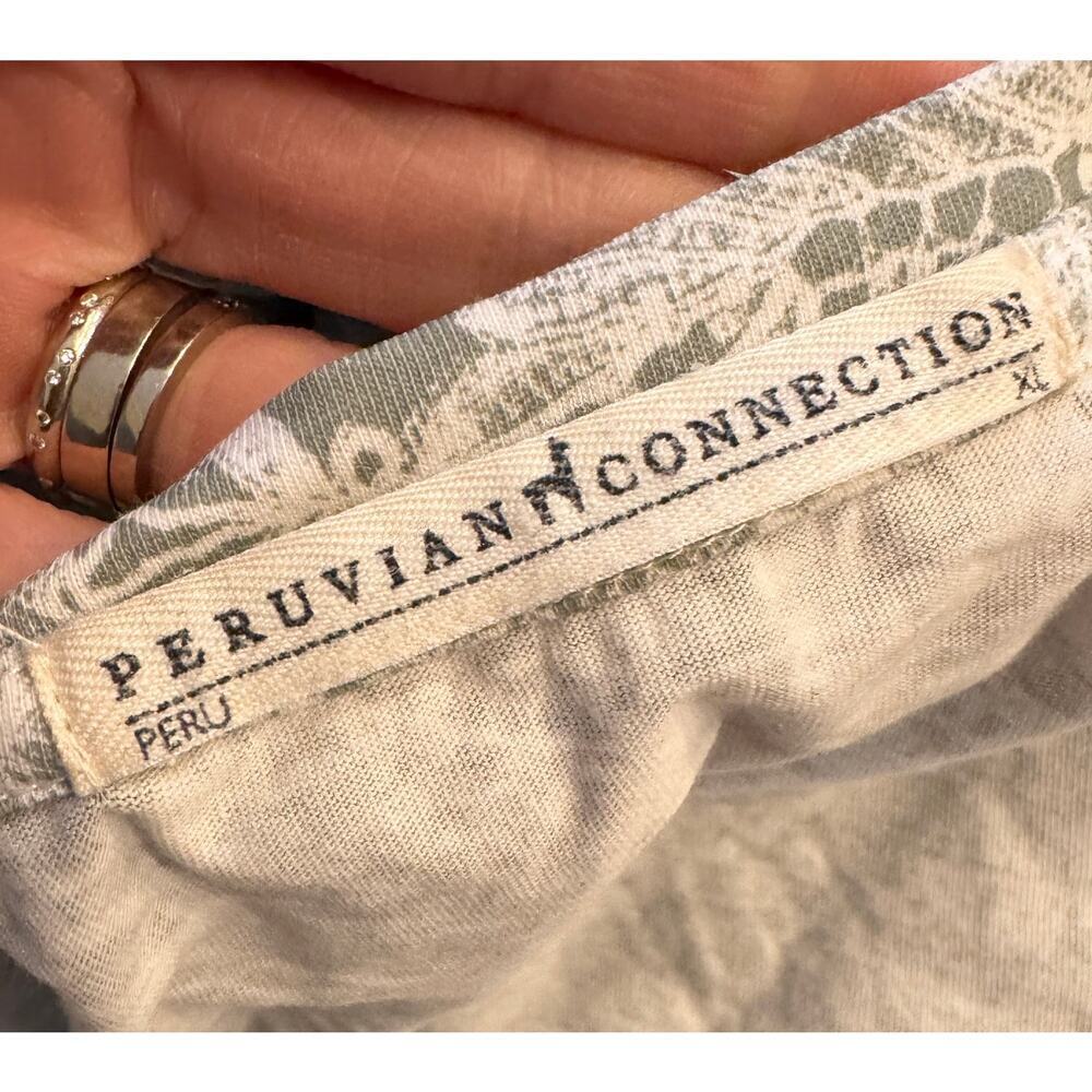 PERUVIAN CONNECTION 100% Pima Cotton Mandala Floral Print‎ Tee Size XL - Picture 4 of 6